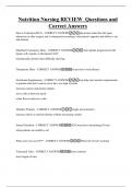 Nutrition Nursing REVIEW Questions and Correct Answers