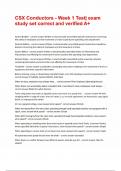 CSX Conductors - Week 1 Test exam study exam set questions and answers verified A&plus;