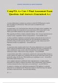 CompTIA A&plus; Core 1 Final Assessment Exam Questions And Answers &lpar;Guaranteed A&plus;&rpar;