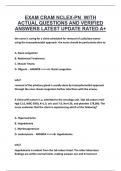EXAM CRAM NCLEX-PN  WITH ACTUAL QUESTIONS AND VERIFIED ANSWERS LATEST UPDATE RATED A&plus;