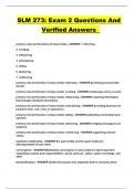 SLM 273&colon; Exam 2 Questions And Verified Answers 
