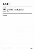 AQA GCSE MATHEMATICS PAPER 3H INSERT 2024 &lpar;8300&sol;3H&rpar;