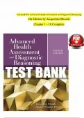 TEST BANK For Advanced Health Assessment and Diagnostic Reasoning&comma; 4th Edition by Jacqueline Rhoads&comma; Verified Chapters 1 - 18&comma; Complete Newest Version