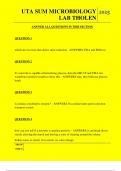  UTA SUM MICROBIOLOGY LAB THOLEN QUESTIONS AND ANSWERS 2025