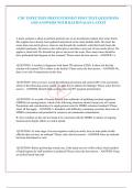 CDC INFECTION PREVENTION POST-TEST QUESTIONS AND ANSWERS WITH RATIONALES LATEST