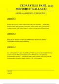  CEDARVILLE PAHL MIDTERM &lpar;WALLACE&rpar; QUESTIONS AND ANSWERS 2025