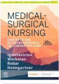 Test Bank For Medical-Surgical Nursing 10th Edition Concepts for Interprofessional Collaborative Care by Donna Ignatavicius&comma; M&period; Linda Workman 9780323612425 Chapter 1-69 Complete Guide &period;