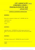  GW ASSOCIATE CERTIFICATION - INSURANCESUITE 10&period;0 ANALYST QUESTIONS AND ANSWERS 2025