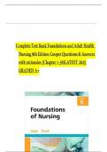 Test Bank for Foundation of Nursing&comma; 9th Edition Cooper &vert; 2024&sol;2025 Guide
