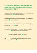 S-12 CITYWIDE SPRINKLER SYSTEMS PRACTICE QUESTIONS WITH VERIFIED ANSWERS &vert;LATEST 2025&sol;2026 &vert;GRADED A&period;