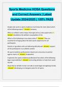 HOSA Sports Med Chapter 1 - careers in Sports Med Exam &vert; Questions and Correct Answers &vert; Latest Update 2024&sol;2025 &vert; 100&percnt; PASS