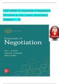 TEST BANK For Essentials of Negotiation&comma; 7th Edition by Roy Lewicki&comma; Bruce Barry&comma; Verified Chapters 1 - 12&comma; Complete Newest Version