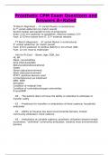 Prosthetic CPM Exam Questions and Answers A&plus;Rated