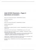AQA GCSE 9-1 higher combined science - chemistry paper 2 package deal Questions & Answers