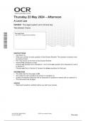 OCR A Level Law H418&sol;01 JUNE 2024 QUESTION PAPER&colon; The legal system and criminal law 