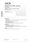 OCR A Level Law Paper 1&comma; 2&comma; 3 and 4 JUNE 2024 QUESTION PAPERS AND MARK SCHEMES