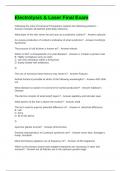 Electrolysis & Laser Final Exam Questions & Answers