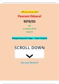 Official summer 2024 Pearson Edexcel 9ST0&sol;03 GCE In Statistics &lpar;9ST0&rpar; Paper 03 Merged Question Paper &plus; Mark Scheme