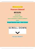 Official summer 2024 Pearson Edexcel 8EC0&sol;01 GCE AS Level In Economics A &lpar;8EC0&rpar; Paper 01 Introduction to Markets and Market Failure Merged Question Paper &plus; Mark Scheme
