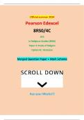 Official summer 2024 Pearson Edexcel 8RS0&sol;4C GCE In Religious Studies &lpar;8RS0&rpar; Paper 4&colon; Study of Religion Option 4C&colon; Hinduism Merged Question Paper &plus; Mark Scheme