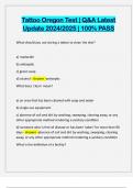 Tattoo Oregon Test &vert; Q&A Latest Update 2024&sol;2025 &vert; 100&percnt; PASS