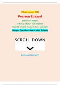 Official summer 2024 Pearson Edexcel AS Level GCE 8BN0&sol;01 In Biology A Salters Nuffield &lpar;8BN0&rpar; Paper 01&colon; Lifestyle&comma; Transport&comma; Genes and Health Merged Question Paper &plus; Mark Scheme