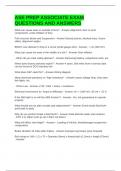 ASE PREP ASSOCIATE EXAM QUESTIONS AND ANSWERS
