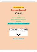Official summer 2024 Pearson Edexcel 9CH0&sol;03 GCE Chemistry &lpar;9CH0&rpar; Paper 03 General and Practical Principles in Chemistry Merged Question Paper &plus; Mark Scheme