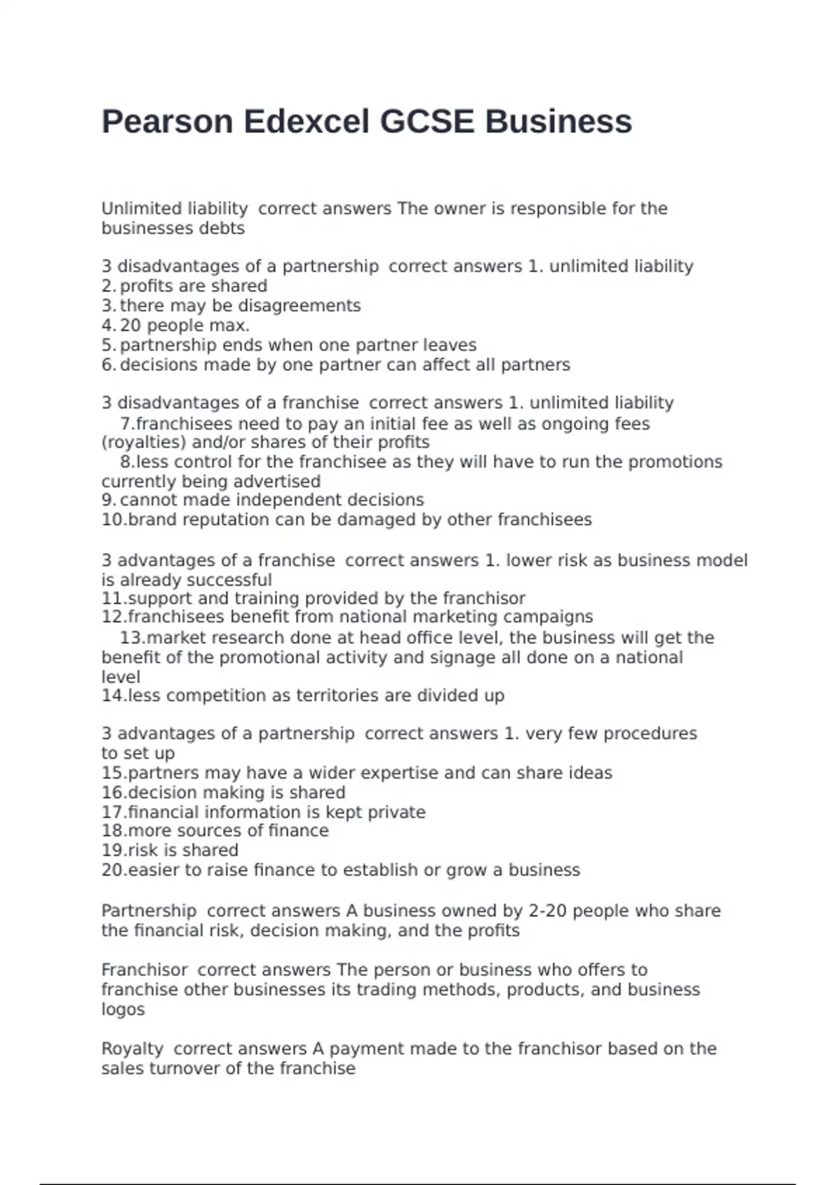 Pearson Edexcel GCSE Business exam with correct answers Graded A+ 2025 ...