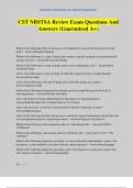 CST NBSTSA Review Exam Questions And Answers &lpar;Guaranteed A&plus;&rpar;