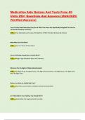 Medication Aide Quizzes And Tests From All Units 250&plus; Questions And Answers &lpar;2024&sol;2025&rpar; &lpar;Verified Answers&rpar;