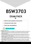 BSW3703 EXAM PACK 2025 - DISTINCTION GUARANTEED