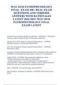 WGU D236 Pathophysiology Final EXAM 300&plus; REAL EXAM Questions AND Verified Answers 2023-2024