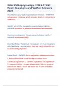 WGU Pathophysiology D236  &lpar;Latest 2024&sol; 2025 Update&rpar; Questions and Verified Answers&vert; 100&percnt; Correct&vert; Grade A