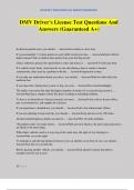 DMV Driver's License Test Questions And Answers &lpar;Guaranteed A&plus;&rpar;