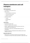 Plasma membrane and cell transport