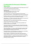 Fundamentals for Success in Business - WGU D072 &lpar;Latest 2024&sol; 2025 Update&rpar; Questions and Verified Answers&vert; 100&percnt; Correct&vert; Grade A