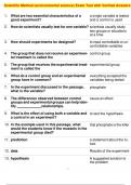 Scientific Method &lpar;environmental science&rpar; Exam Test with Verified Answers