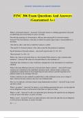 FINC 306 Exam Questions And Answers &lpar;Guaranteed A&plus;&rpar;