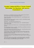 Georgia Commercial Driver License General Knowledge Test Questions And Answers &lpar;Guaranteed A&plus;&rpar;