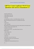GHP Pest Control Applicator SM-47 Exam Questions And Answers &lpar;Guaranteed A&plus;&rpar;