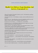 Health Care Delivery Exam Questions And Answers &lpar;Guaranteed A&plus;&rpar;