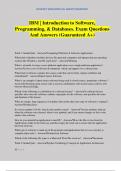 IBM &vert; Introduction to Software&comma; Programming&comma; & Databases&period; Exam Questions And Answers &lpar;Guaranteed A&plus;&rpar;