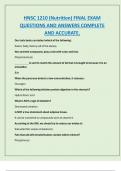 HNSC 1210 &lpar;Nutrition&rpar; FINAL EXAM  QUESTIONS AND ANSWERS COMPLETE  AND ACCURATE&period;