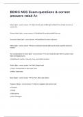 BDOC NSS Exam questions & correct answers rated A&plus;