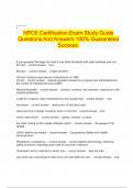     NPCE Certification Exam Study Guide Questions And Answers 100&percnt; Guaranteed Success&period;