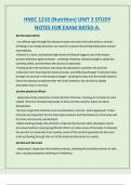 HNSC 1210 &lpar;Nutrition&rpar; UNIT 3 STUDY  NOTES FOR EXAM RATED A&period;