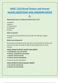 HNSC 1210 &lpar;Food Choices and Human Health&rpar; QUESTIONS AND ANSWERS RATED A&period;