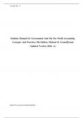 SOLUTION MANUAL For Government and Not-for-Profit Accounting&colon; Concepts and Practices 9th Edition by Granof&semi; Khumawala&semi; Calabrese&comma; Verified Chapters 1 - 17&comma; Complete Newest Version