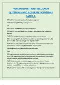HUMAN NUTRITION FINAL EXAM  QUESTIONS AND ACCURATE SOLUTIONS  RATED A&period;